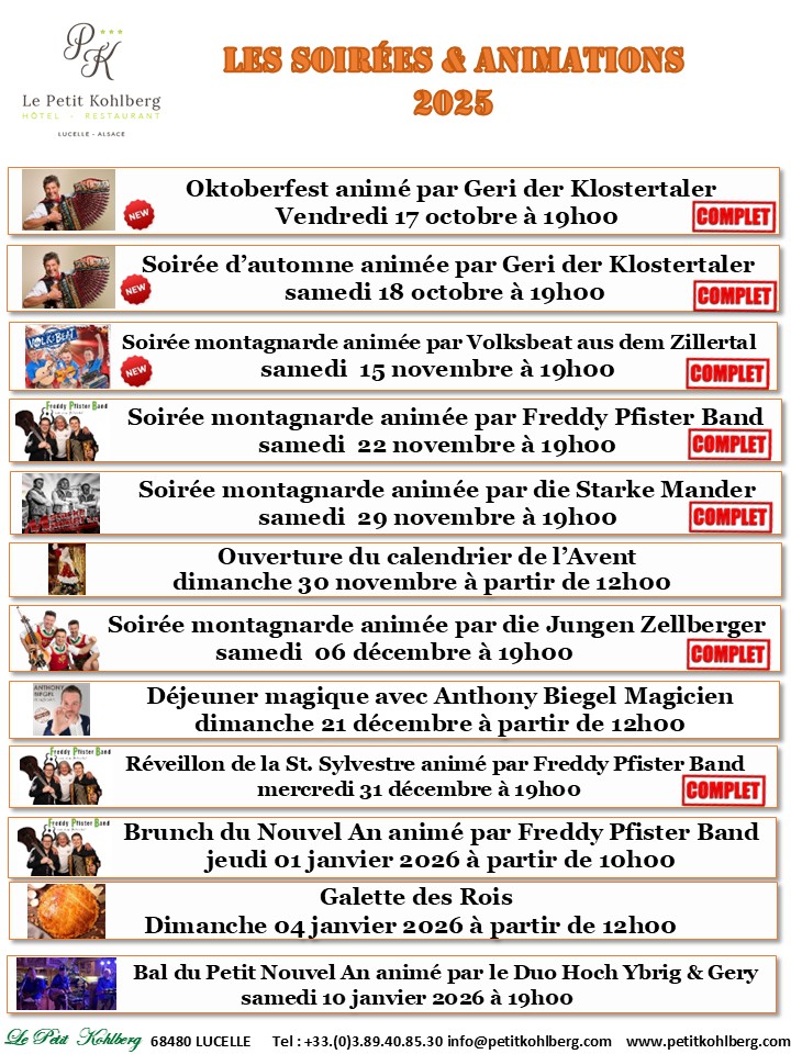 Soirees Petit Kohlberg 2025