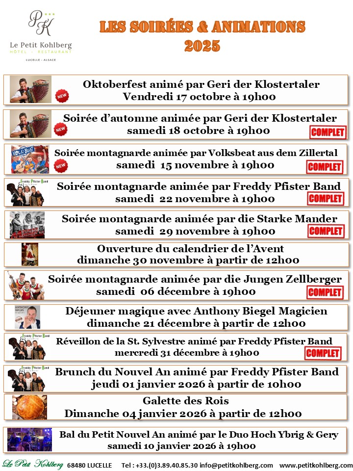 Soirees Petit Kohlberg 2025
